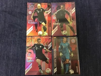 Panini Football League - Bayern 4-card set featuring Neuer, Ribery, etc.
