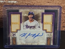 Wyatt Langford 2025 Topps Museum Pink Quad GU Patch Auto /75 Read 