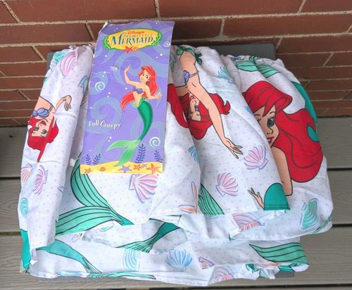 Vintage HTF Disney The Little Mermaid Ariel FULL Bed Canopy 90s Bedding