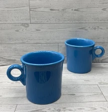 Set Of 2 🦚 Fiesta HLC USA Coffee Mugs With O Ring Handle Retired Peacock