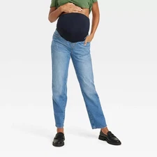 Isabel Maternity by Ingrid 90's Straight Leg Comfort Stretch Jeans Inseam 29.5"