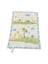 Pottery Barn Jungle Safari Reversible Toddler Quilt Blanket AS IS READ 