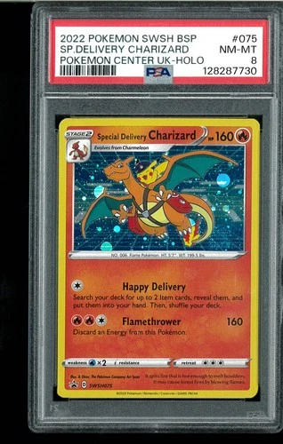PSA 8 Special Delivery Charizard - SWSH075 - SWSH Black Star Promos Graded Pokem