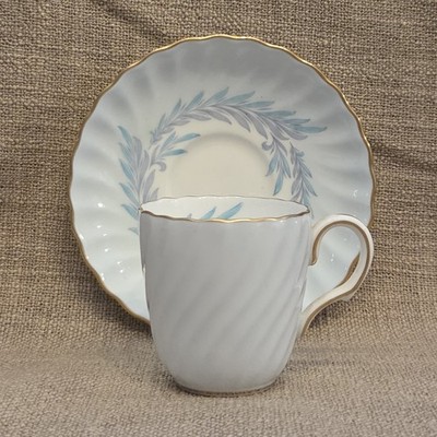 Minton Symphony Blue Bone China Demitasse Espresso Cup & Saucer