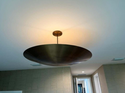 Flushmount light Pendant Mid Century Modern Raw Brass Sputnik chandelier 4 light