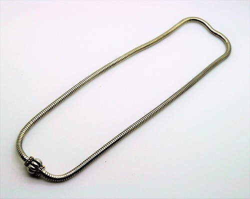 A358 DESIGNER PLAIN SILVER TONE 24" CHAIN MAGNETIC NECKLACE FASHION JEWELRY - Picture 2 of 4