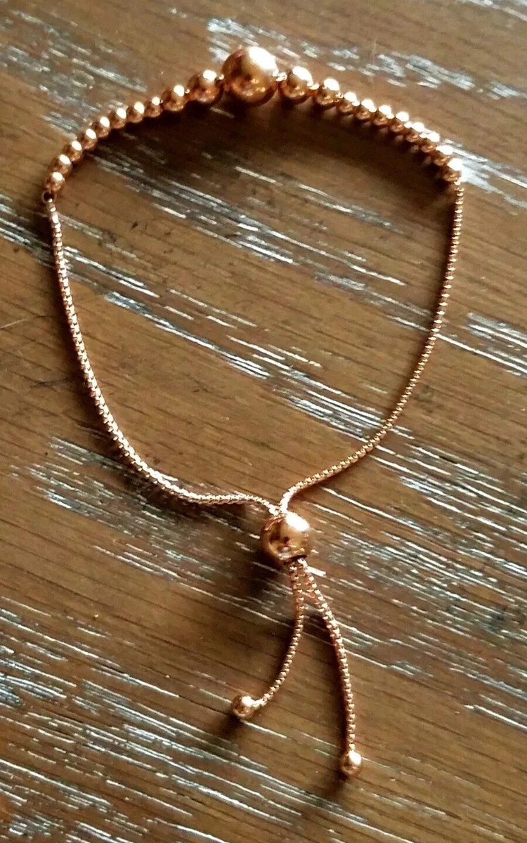 Chain Slider Bracelet Pandora Rose Gold Adjustable Bracelet New
