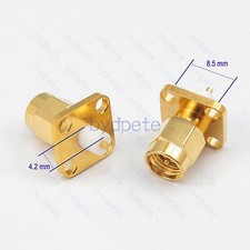 SMA male plug 4 hole Panel Mount solder for PCB connector 50ohm Coaxial Adapter