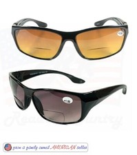 BIFOCAL Sunglasses MEN'S SPORT WRAP 1.50 to 3.00 GREAT FOR SUMMER READING