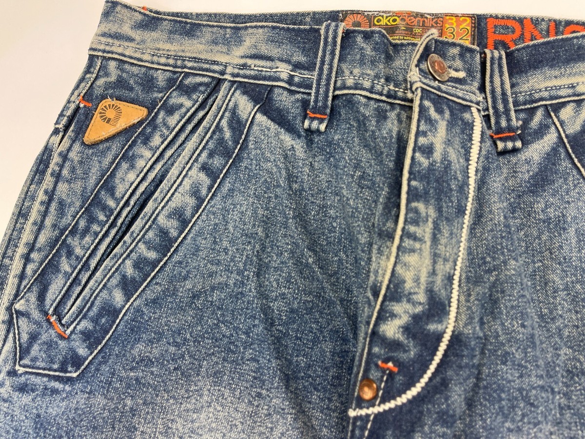 90's HIPHOP ヴィンテージ　AKADEMIKS デニムパンツ akademiks” DENIM PANTS W38 アカデミクス ワイドデニムパンツ