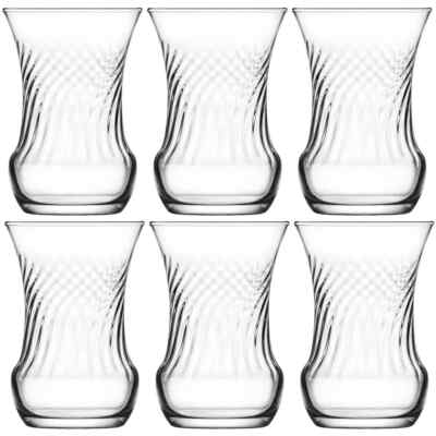 6er Set Türkische Teegläser Modern Style Tee Kaffee Shots Mini Glas Tassen