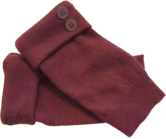 FINGERLESS GLOVES PURPLE RED MAROON MERINO WOOL S - M SMALL MEDIUM WOMEN LADIES