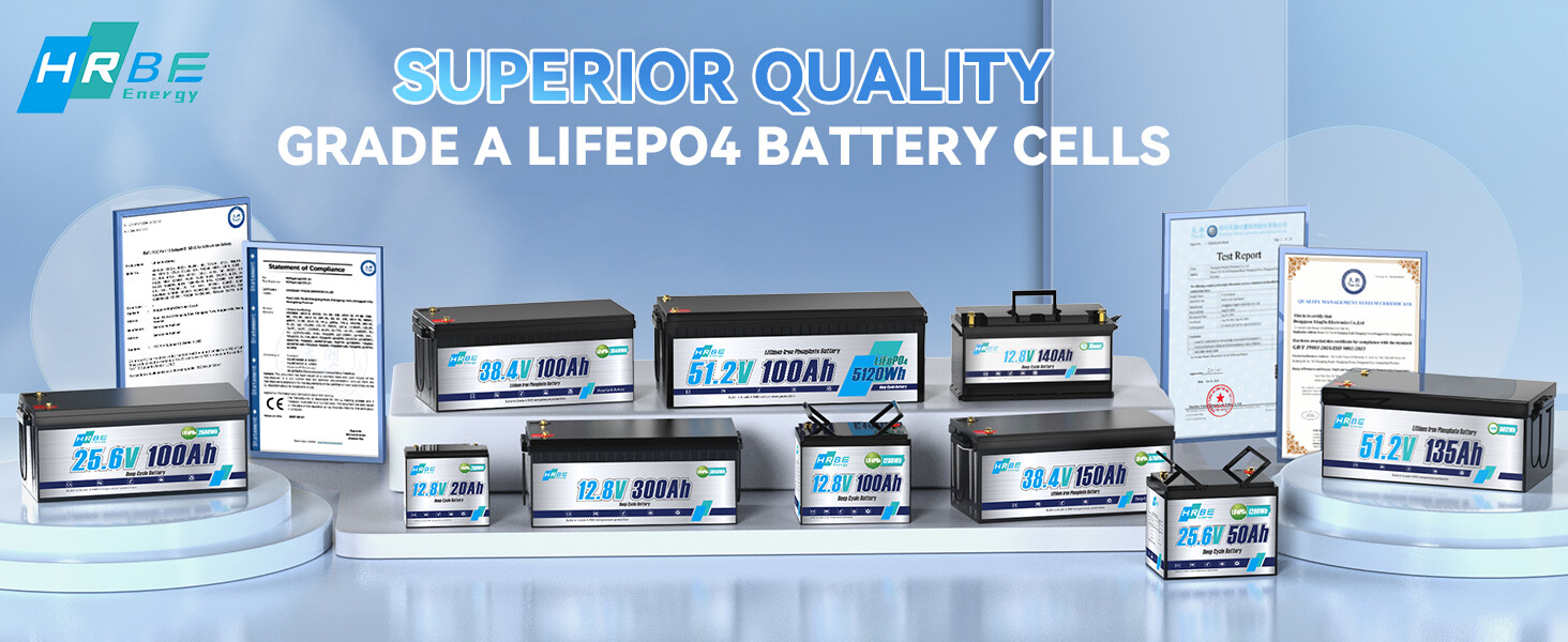 24V 50Ah LiFePO4 Lithium Battery 1280Wh Deep Cycles For Trolling Solar