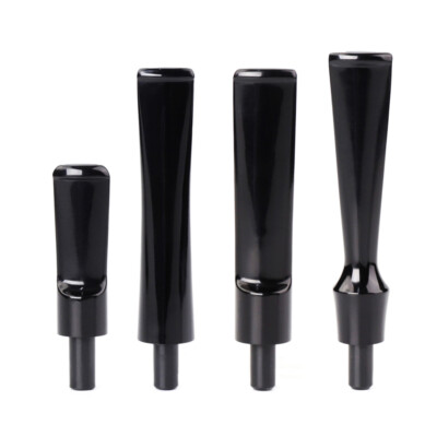 tobacco pipe stems Briar Smoking Pipe 2-Pack Straight Pipe Stems – Black Tobacco Pipe  Mouthpiece Replacement, 3mm Filter, Handmade Straight Pipe Stem Replacement
