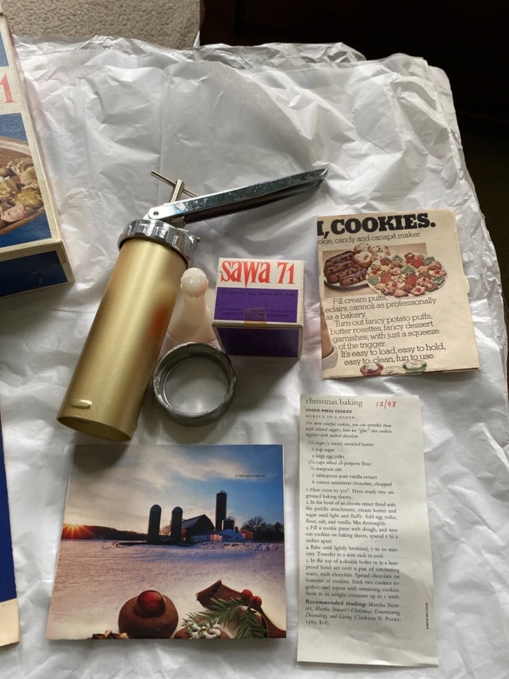 DE COLECCIÓN HECHO EN SUECO SAWA 71 DE LUJO METAL GALLETAS PRENSA SPRITZ Foto 4 de 4