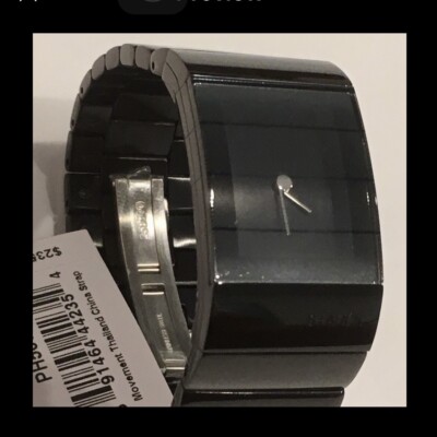Philippe Starck Fossil PH5031 Black Stainless 'Veiled' Watch, NWT