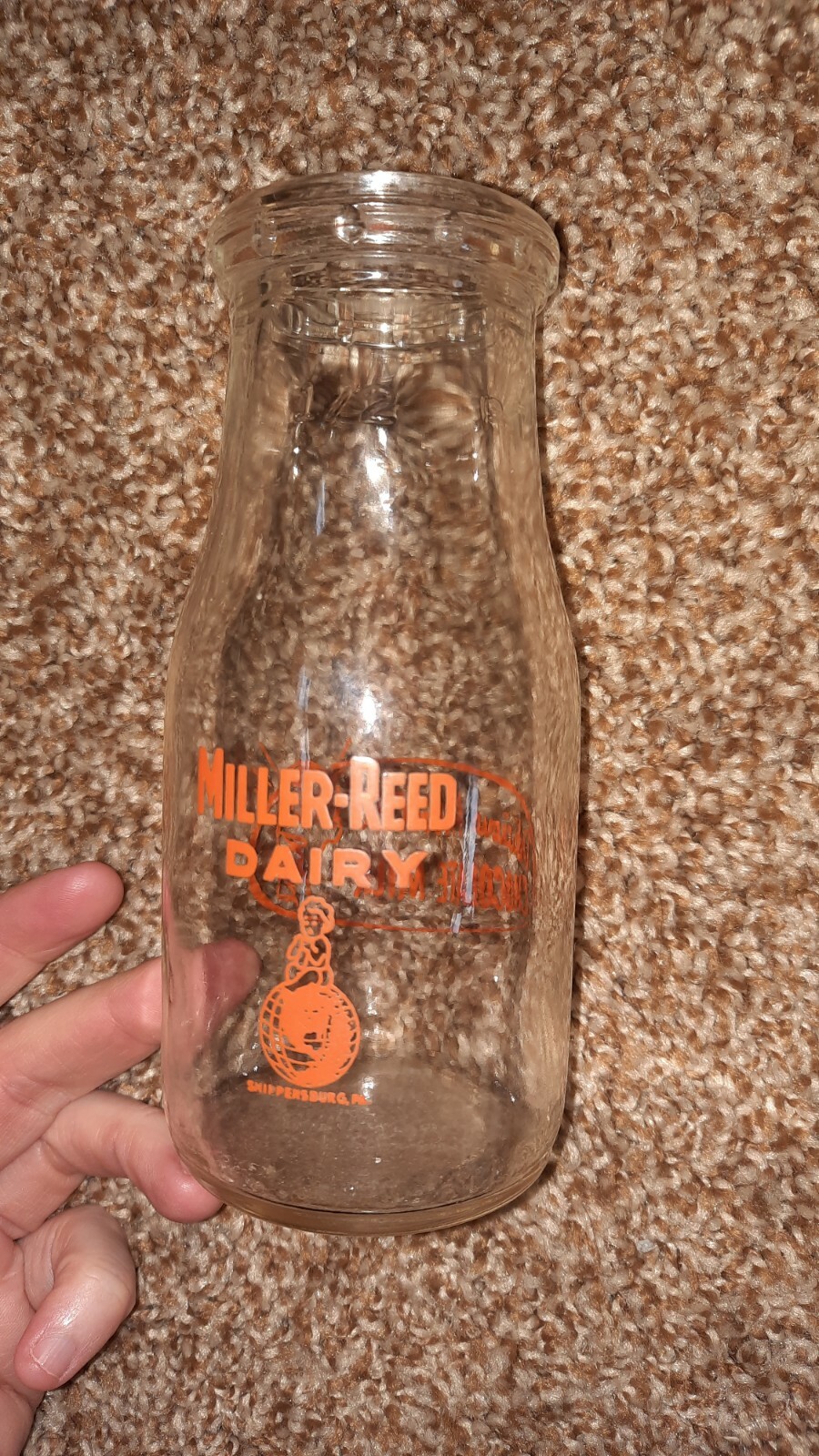 Vintage Shippensburg PA Milk Bottle Half Pint 1970 MillerReed dairy eBay