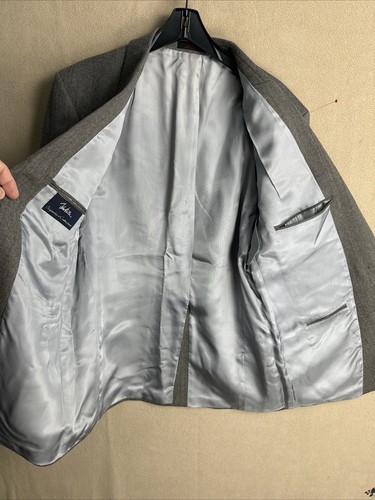 JOHN WEITZ NWT SIGNATURE COLLECTION Gray HerringBone 2 BUTTON SPORT Coat 44L - Picture 15 of 15