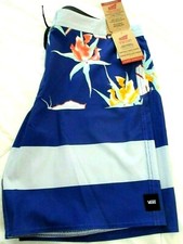 Vans Men's Era 4 Way Stretch Board shorts Purple Grey Floral Print NWT Free Ship