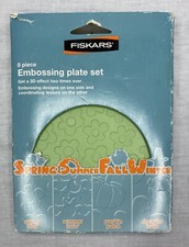 Fiskars 8 Piece Embossing Texture Plate Set Spring Summer Fall Winter Seasons