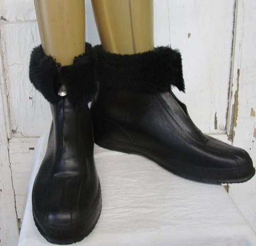 50s 60s Vtg Women's Rubber Overshoes Lacrosse Winter Snow Rain Boots Size 11 USA - Picture 3 of 12
