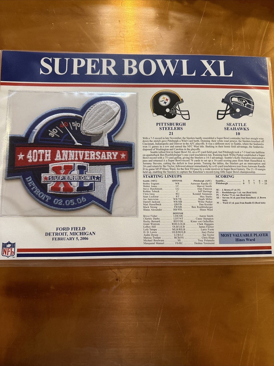 2002s SUPER BOWL スーパーボール ビッグサイズ タペストリー SUPER BOWL 40 ~ STEELERS vs SEAHAWKS Willabee Ward OFFICIAL NFL SB