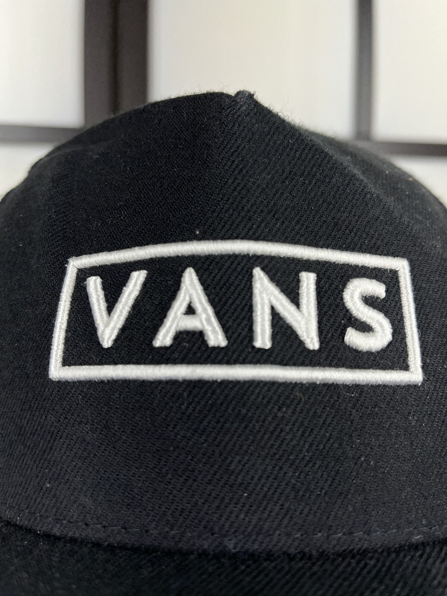Vans Hat Cap Snap Back Adult Black Wool Blend Embroidered Skater