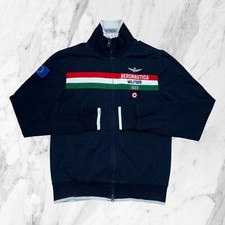 AERONAUTICA MILITARE Felpa Zip Uomo Bandiera Italiana UE Giacca Blu Taglia M