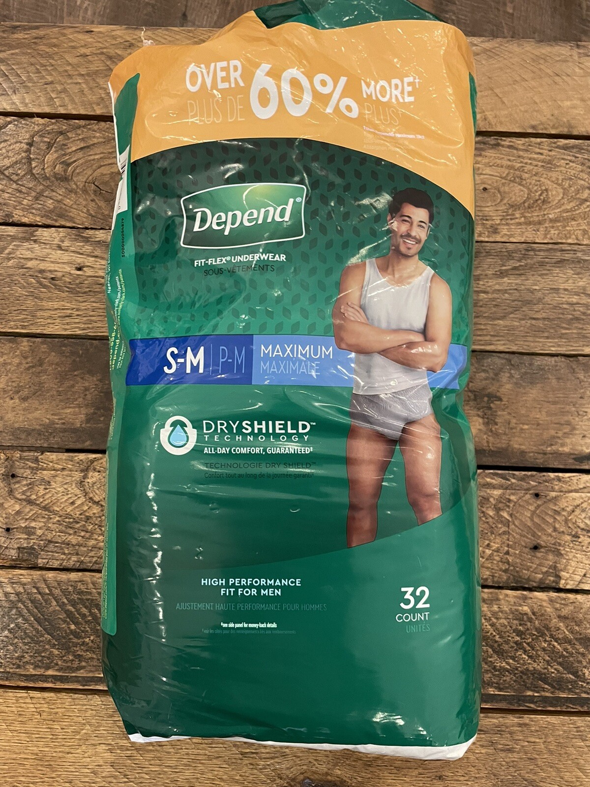 *opened* 25 Pack Depend FITFLEX Maximum Absorbency Underwear For Men S
