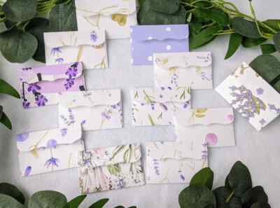 Assorted Lavender Mini Envelopes / Mini Cards / Note Cards / Gift Card Envelope