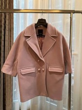 Pinko Violet Pink Wool Polyamide Coat