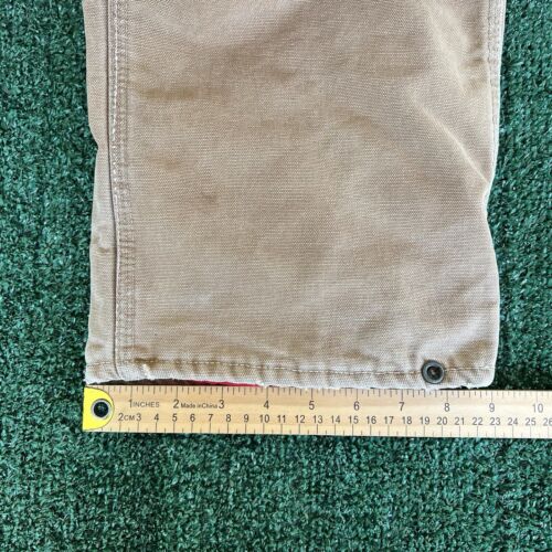 Vintage 70s Carhartt Brown Canvas Red Lined Quilted Talon Zipper Pants 32x27.5" - Picture 19 of 21