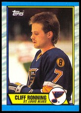 1989 90 TOPPS HOCKEY #45 CLIFF RONNING RC NM-MINT ST LOUIS BLUES CANUCKS ROOKIE