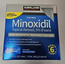 6 Month Supply KIRKLAND SIGNATURE MINOXIDIL 5% FOAM Hair Regrowth MEN Exp 10/26