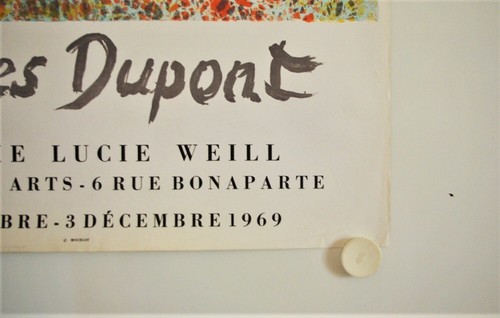Affiche JACQUES DUPONT 1969 Exposition Galerie Lucie Weill Paris - Mourlot - Imagen 2 de 3