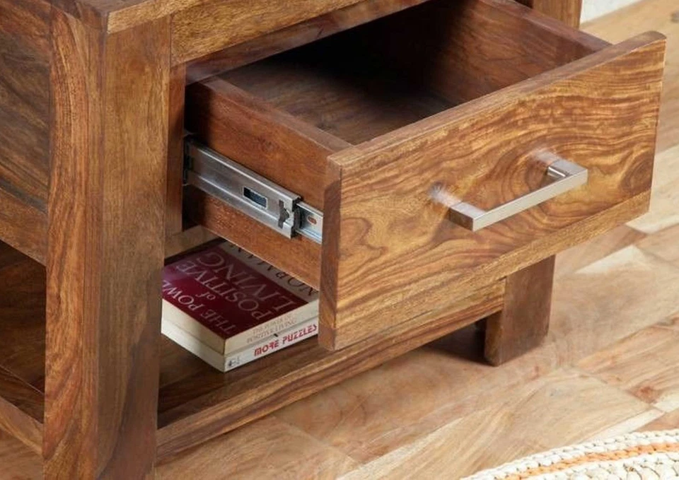 Nachtkonsole Nachttisch Nachtschrank Beistelltisch massiv Sheesham Palisander - Bild 3 von 4