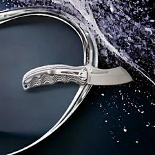 Spring Assist Pocket Knife Cleaver Blade Micarta Handle 