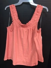 Time and Tru Women's Smocked Strap Tank Top Multiple Sizes - Orange NWT