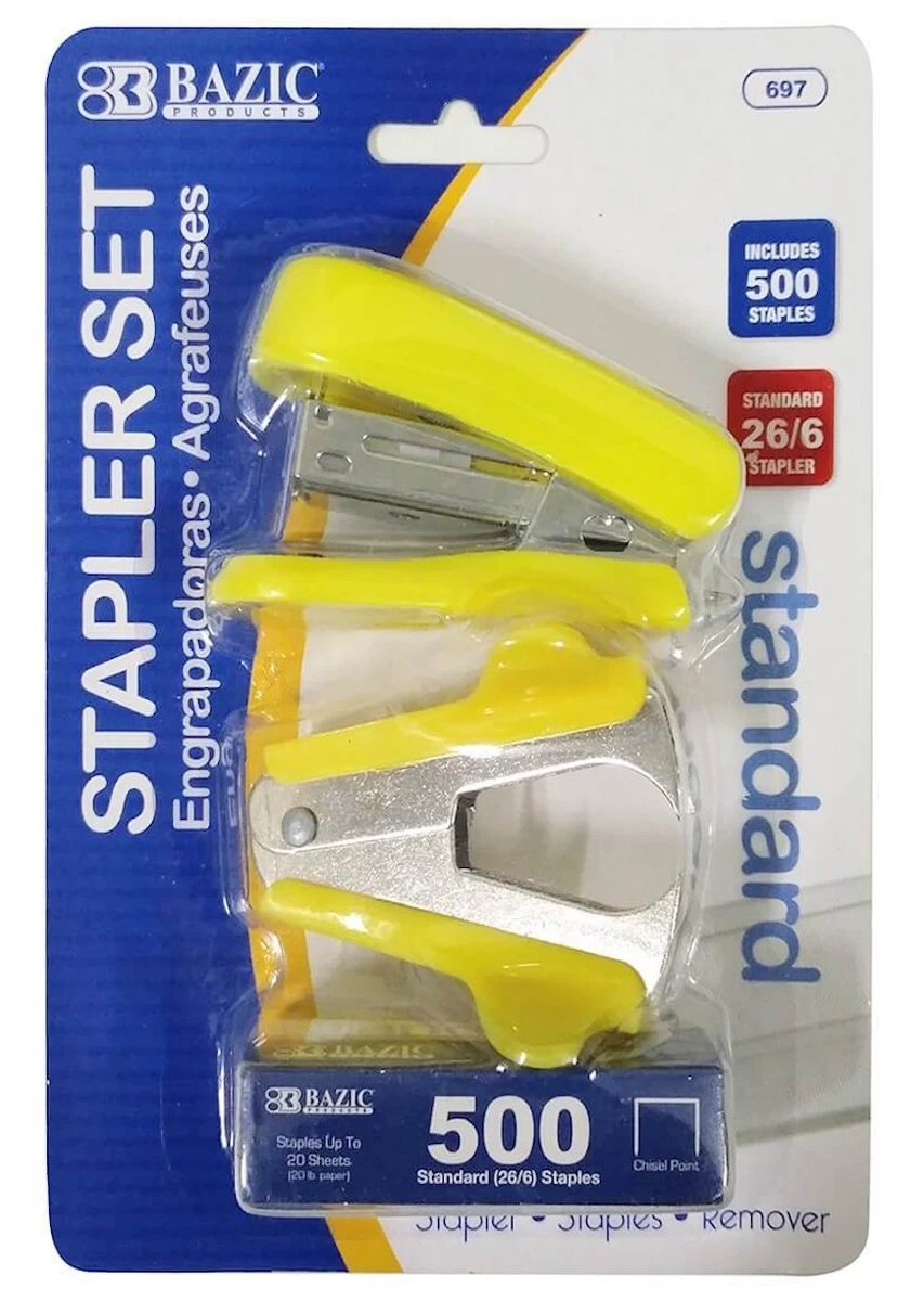 3 in 1 Mini Stapler Staple Remover and 500 Standard 26 6