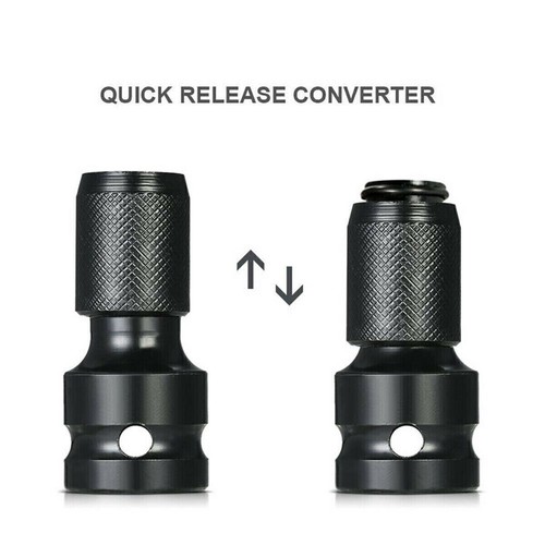 2Pcs 1/2" Drive To 1/4" Socket Adapter Hex Drill Chuck Change For Impact Wrench - Picture 7 of 10