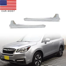 2Pcs Fog Light Trim Set For 2017-18 Subaru Forester Left & Right Chrome Plastic