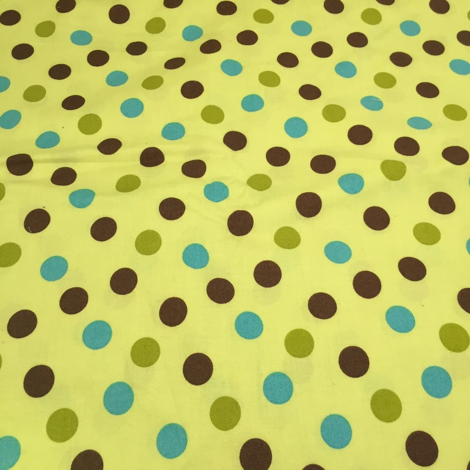 Tela verde con lunares marrones de 1,5 yardas 43" de ancho tela Topsy Turvy tradiciones Foto 2 de 4