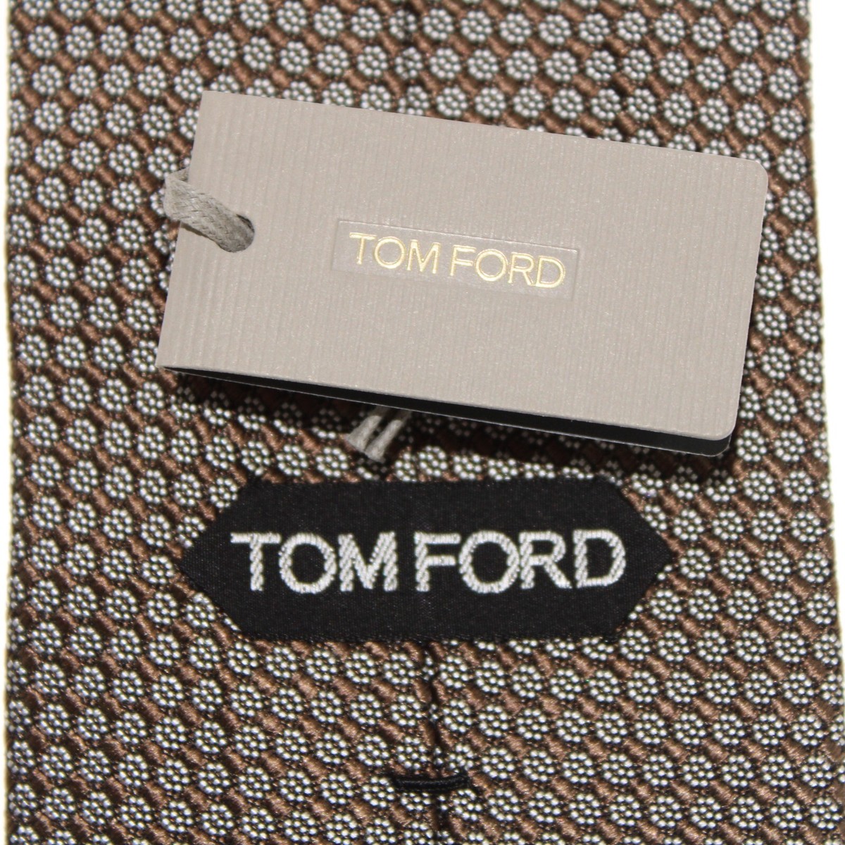 TOM FORD JW100ACR001X3YN14 関税送料込 Tom Ford NWT Neck Tie in Brown with Black and White 100