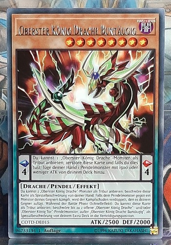 Yugioh - Oberster König Drache Buntäugig - Rare - Code of the Duelist - DE/NM - Bild 1 von 2