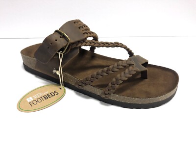 White Mountain Footbeds, Hayleigh Brown Leather Sandals, Womenâs Size 11M | eBay