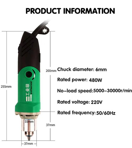 260/480W High-Power Engraver Electric Drill Engraving Rotary Tool Flexible Shaft - Picture 23 of 35