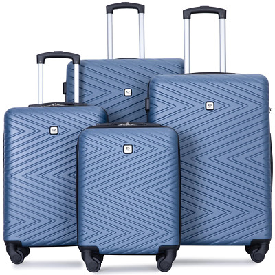 Travelhouse 4-Piece Lightweight Hardshell Luggage Set with TSA Lock - Blue