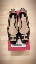 Authentic Salvatore Ferragamo Prato Flat Black Size 5.5 Excellent Condition