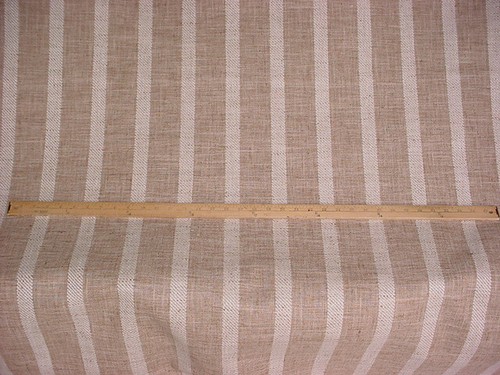2-3/8Y KRAVET 34985 BURLAP SANDSTEIN GESTREIFT TWEED GEWEBT POLSTERSTOFF - Bild 2 von 4
