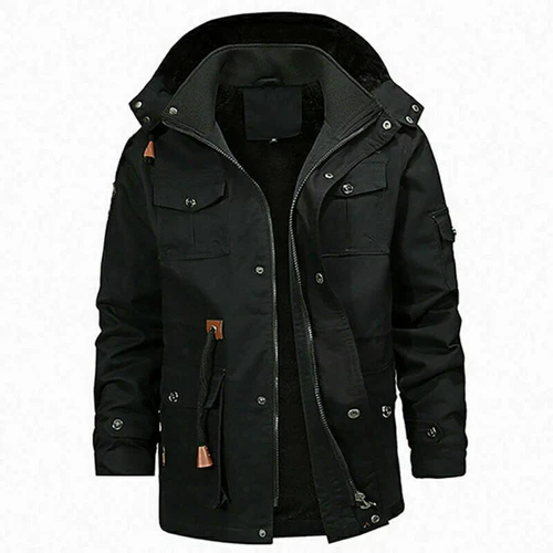 Mens Fur Overcoats Parka Padded Winter Warm Thick Coat Hooded Jacket Outwear - Bild 15 von 19